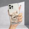 Cute cat TPU transparent phone case suitable for iPhone 17 16 15 14 13 12 11 Pro/Max/Plus anti drop and shockproof back cover
