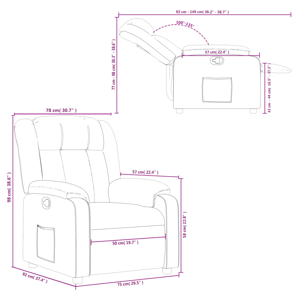 Relaxation Armchair Cream Fabric