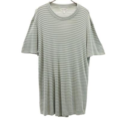 Made In Italy Border Pattern Short Sleeve T-shirt L Gray Men's Used