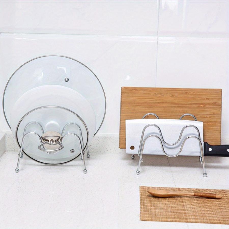 Heavy-Duty Multi-Layer Pot Lid Organizer Space-Saving Kitchen Countertop Organizer with a Sturdy Base & Robust Iron Construction