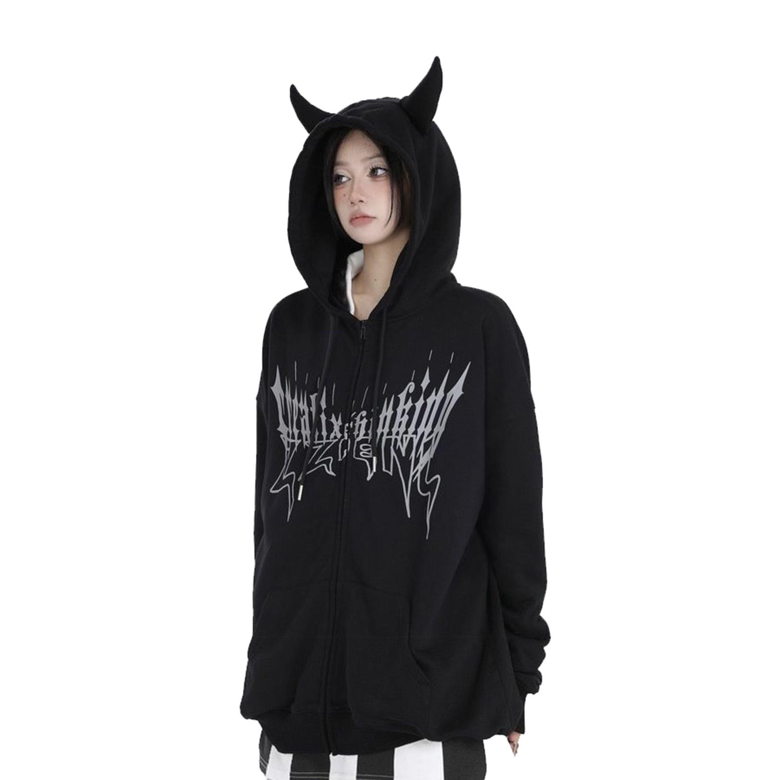 

Толстовки для девочек-подростков с длинным рукавом, повседневные толстовки с графическим принтом и надписью, толстовка с капюшоном на шнурке, симпатичная толстовка большого размера XL чёрный