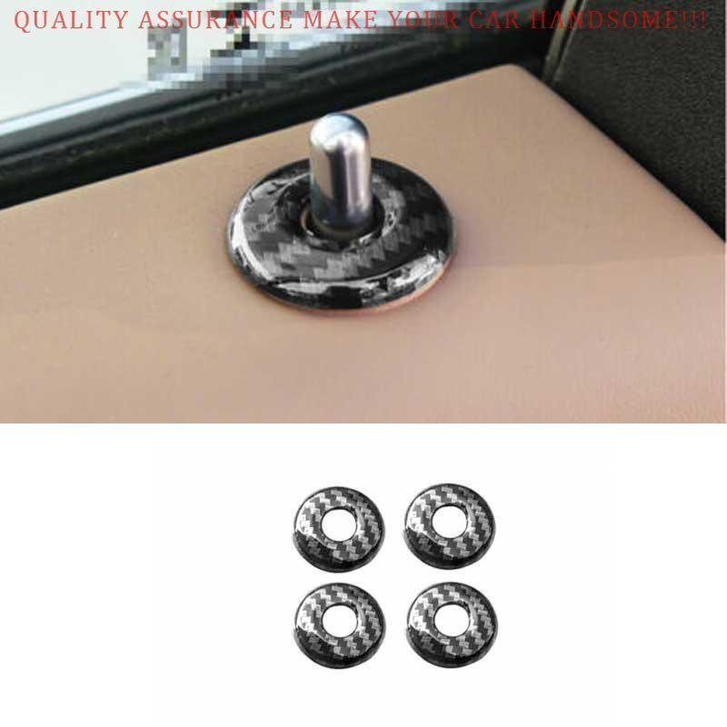 For Cadillac XT4 2019-2025 Carbon Fiber Inner Door Bolt Lock Down Cover Trim 4PC