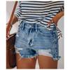 Women's Elastic Hole Tassel Sexy Fashion High Waist Denim Shorts