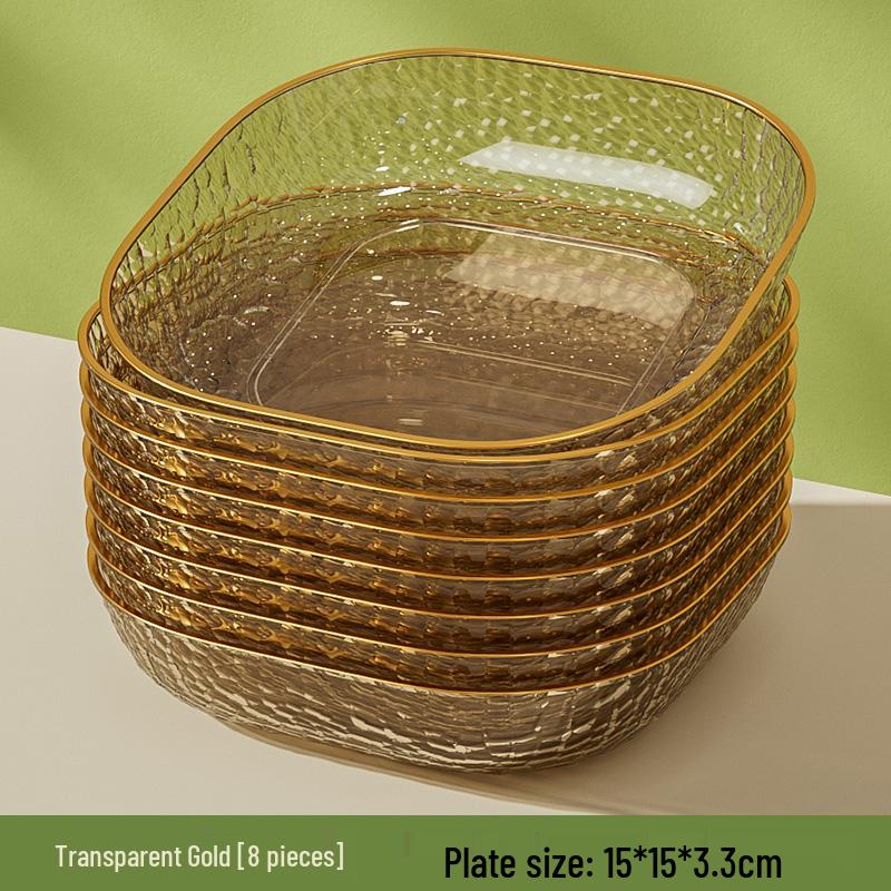 Luxury Plastic Bone Dish: Versatile Small Plate for Snacks, Fruits, Residue Storage, and Stir-Fry.
