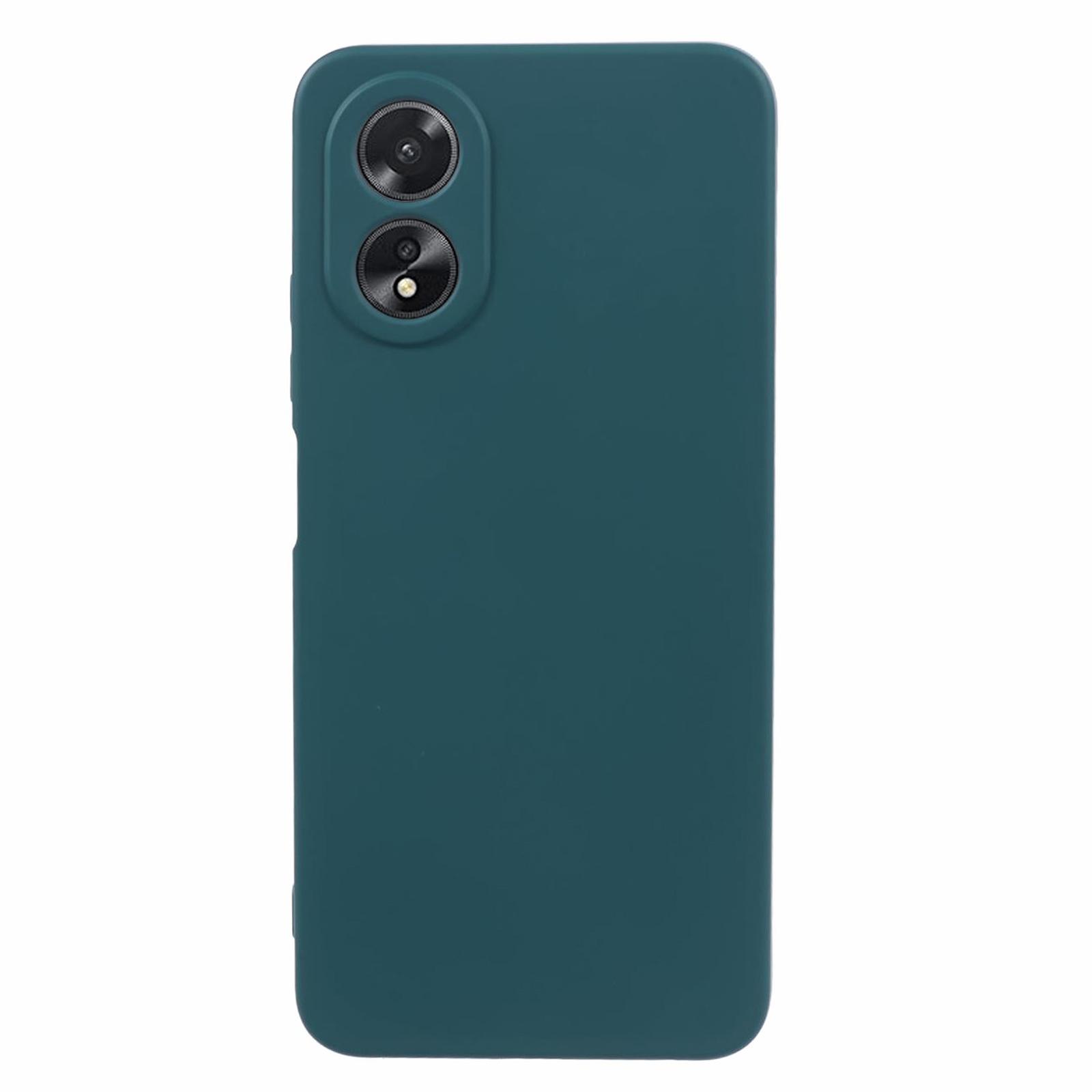 

For Oppo A78 4G TPU Case Soft Touch Fiber Lining Rubberized Phone Cover Army Green