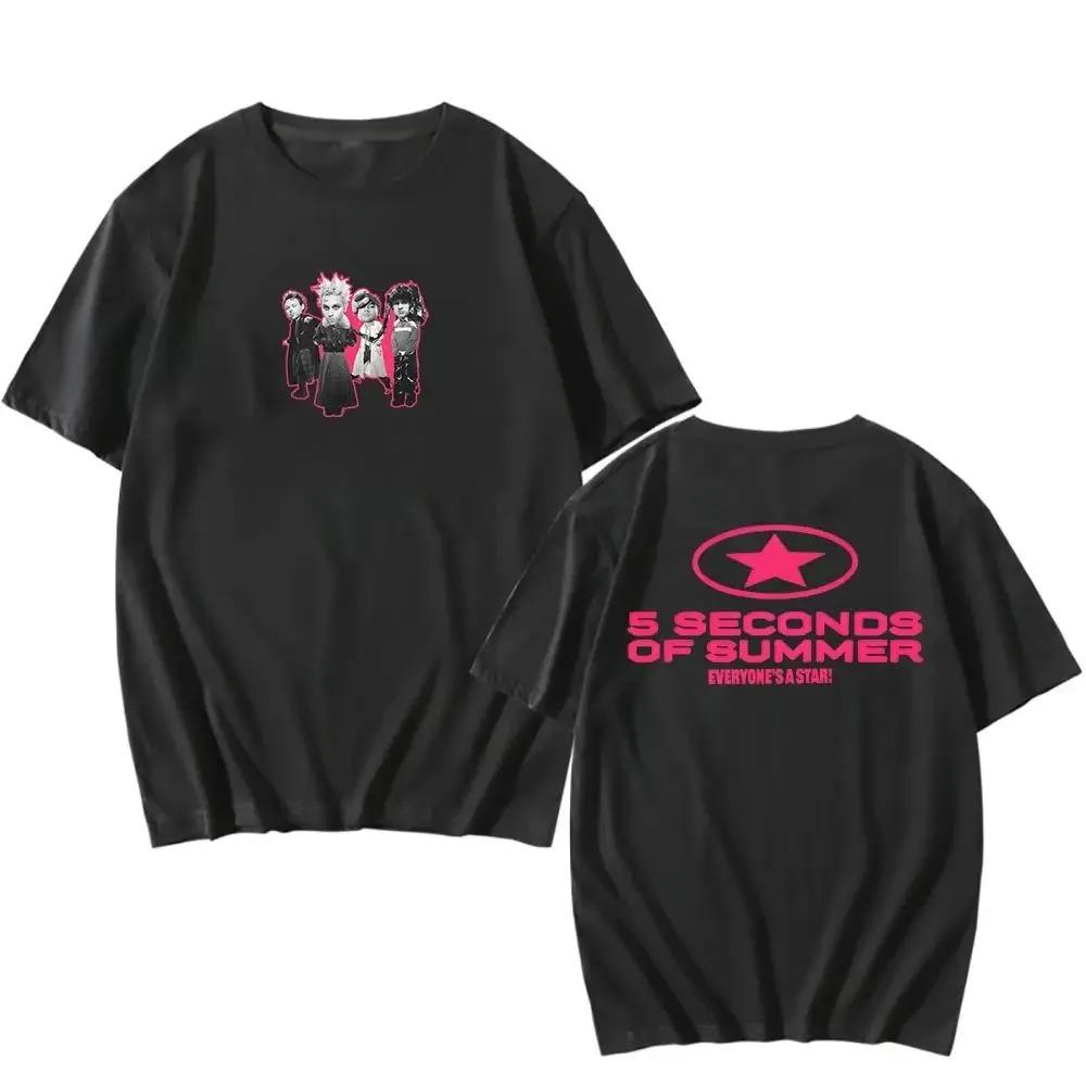 5 Seconds of Summer "Everyone's a Star!" Black Cotton Unisex Casual Graphic Women And Men T-shirt