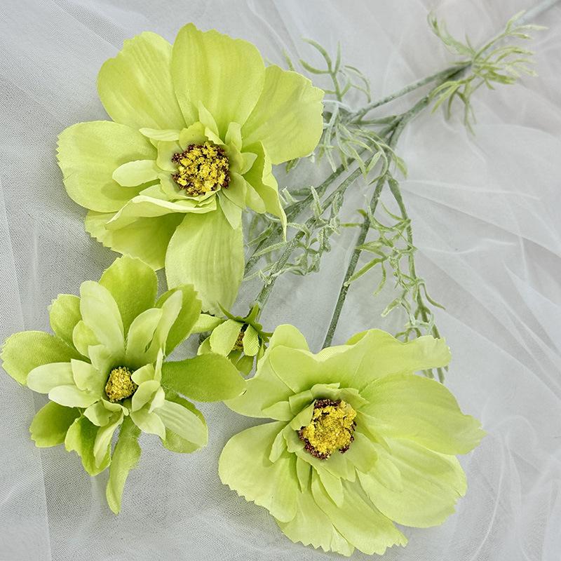 11pcs Gesang Flower Single Branch 1 Fork Queen Cosmos Imitation Fake Flower Silk Flower Living Room Arrangement Wedding Decor