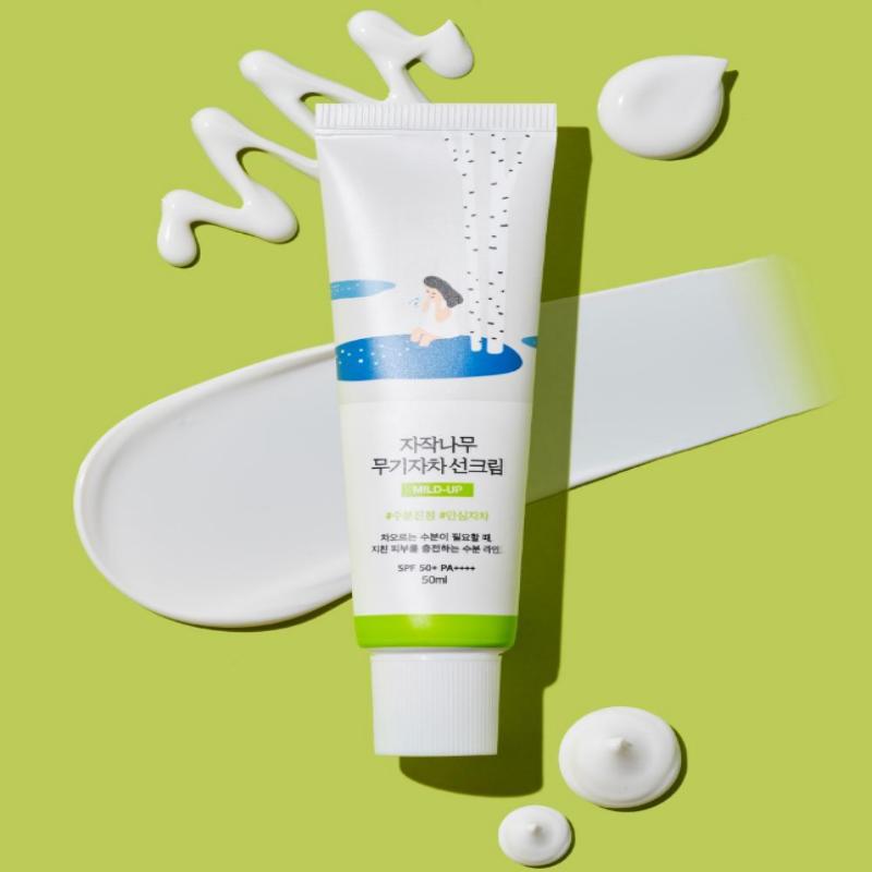 ROUND LAB Birkensaft Feuchtigkeitsspendende Mild-Up Sonnencreme SPF50+ PA++++ 50ml