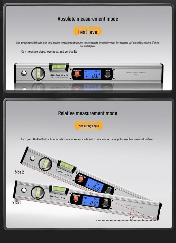 Shengtai Xinshui High-Precision Digital Magnetic Inclinometer Level with Aluminum Alloy