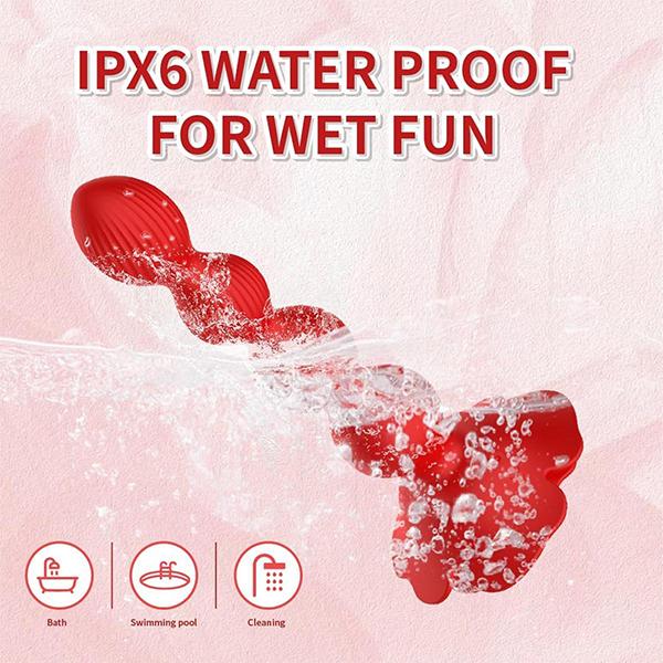 Vibrator cu plug anal cu rotație 360 ​​cu 10 moduri de rotație și vibrație Masaj de prostată în formă de trandafir margele anale Jucării sexuale pentru femei bărbați