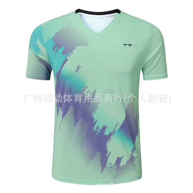 Womens Mens Badminton Training Shirt Short Sleeve Quick-Dry Breathable Sport Top Practice Match Gym Running