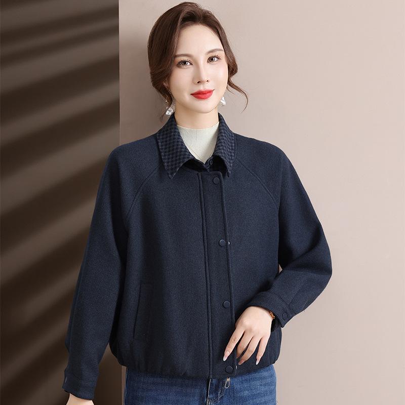 

Petite Autumn Lapel Denim Jacket for Stylish Middle-Aged Women XL [105-120 lbs]