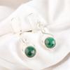 Natural Green Malachite Gemstone 925 Sterling Silver Handmade Dangle Earrings CE-15-27