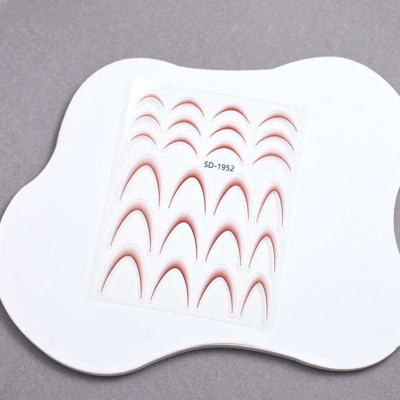 Gradient French Nail Art Stickers - Crescent Smile & Arc Decals