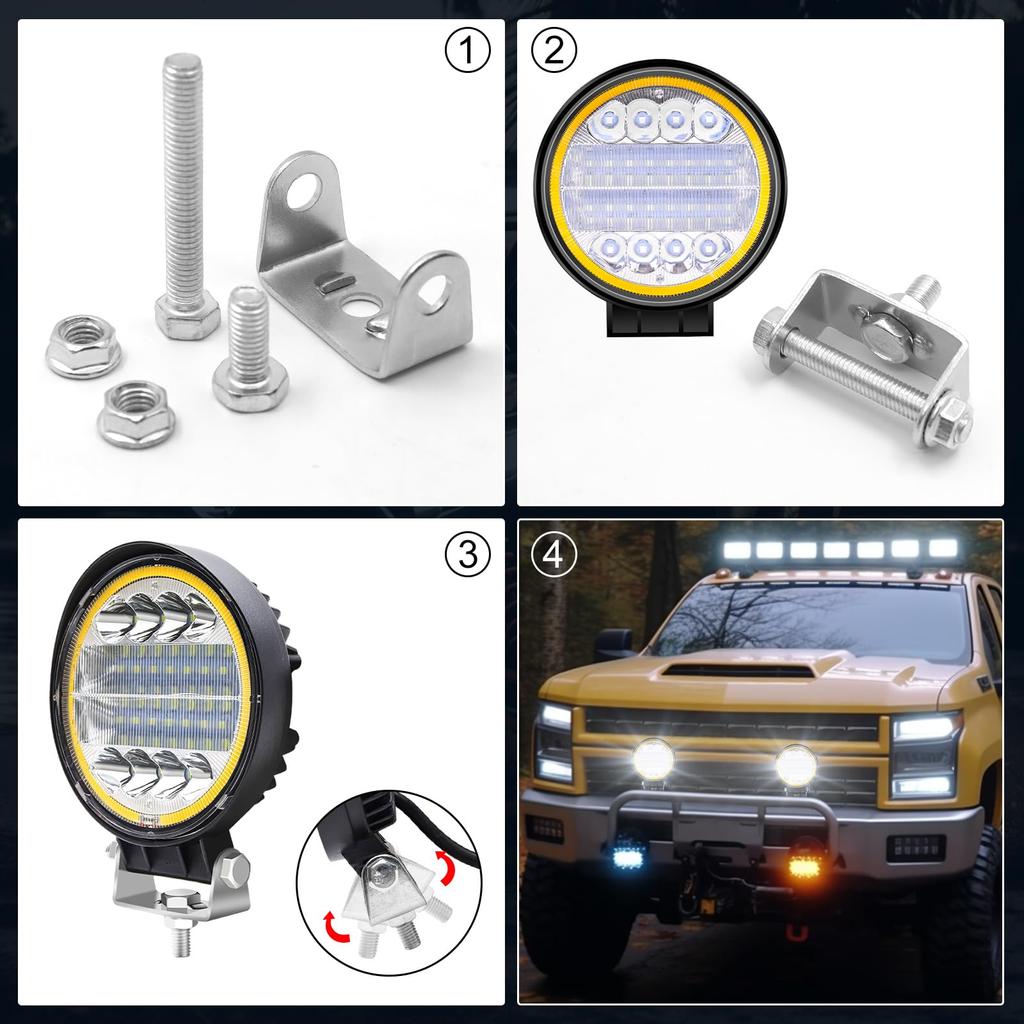 Ygmylandbb LED Work Light Stay, Work Light Mounting Stay, Bracket, Fog Lamp, Work Light,