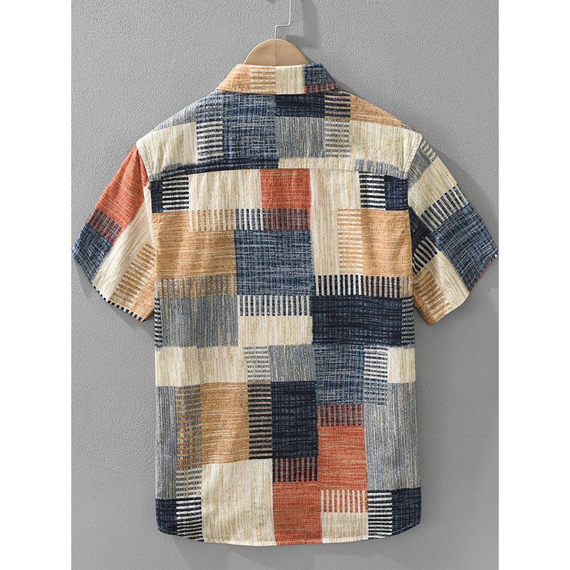 Summer Tokyo Hong Kong Style Trendy Short sleeve Shirts Men's Clothing Ruan Shuai Qing over Print Loose Casual Shirt New