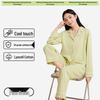 Women's Antibacterial Lyocell Tencel Pajama Set – Breathable Long Sleeve Pajamas with Long Pants for Spring and Summer.