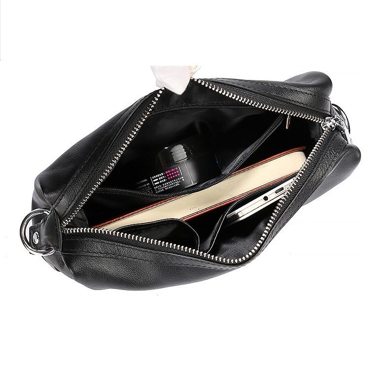 Leather Men's Bag Horizontal Small Crossbody Shoulder Bag, Top Layer Cowhide Trendy Business Casual Portable Shoulder Bag