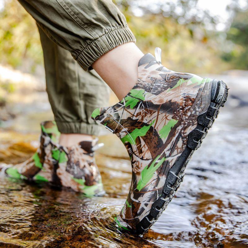 Fashion thickened camouflage rain shoes men s short non-slip water shoes rain boots waterproof thick-soled waterproof shoes 39