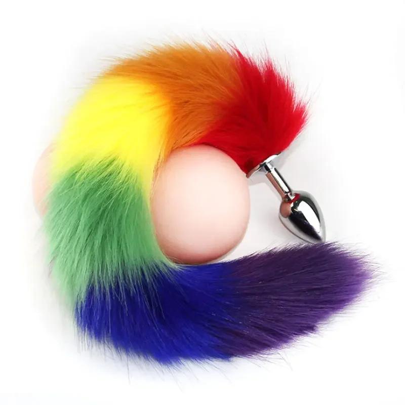 Sex Toys for Woman Cosplay Fox  Tail Anal Plug Metal Anus Butt Plug Mask Half Cat Mask Party Sexy Adult Mask Game Masks