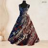 Women Plus Size Round Neck Sleeveless Red Blue White Printed Star Stripe Tie Waist A Line Dress