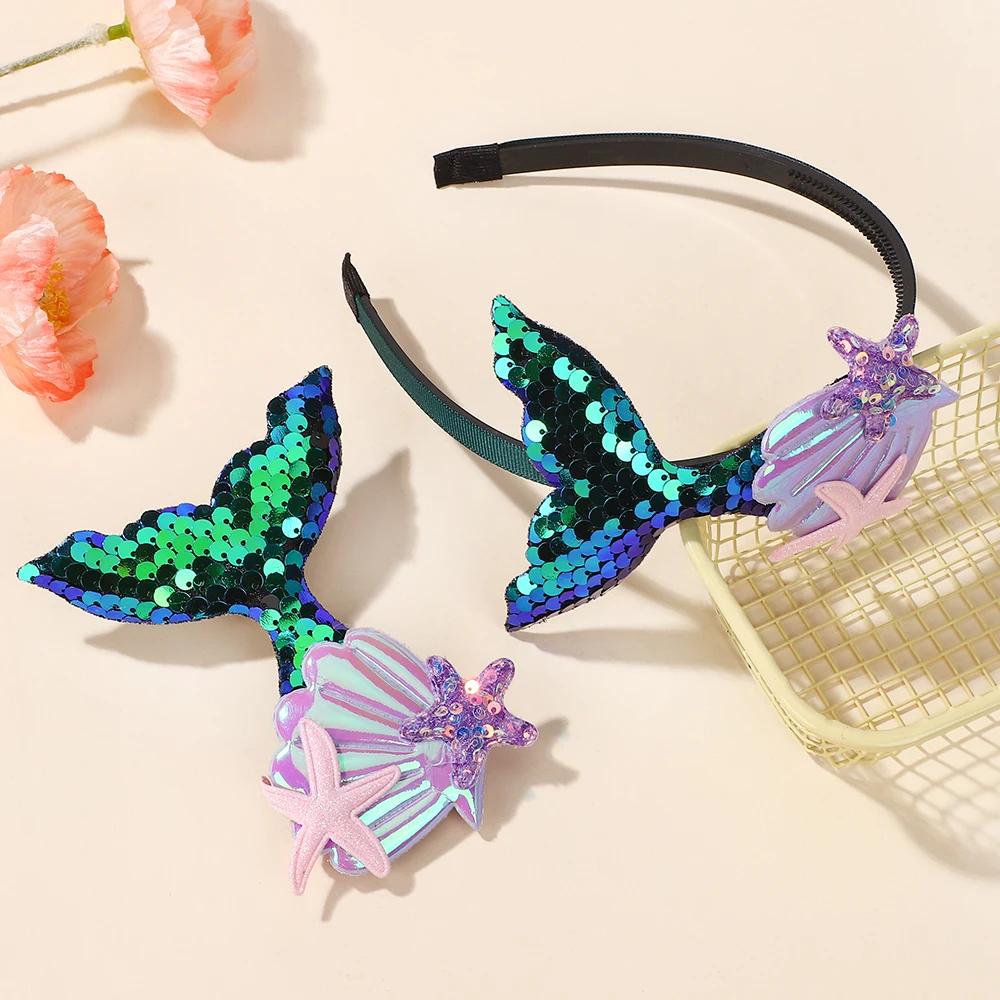 Nou Clip de păr cu fundă mare colorată cu paiete pentru modă feminină, panglică pentru coadă de cal, ac de păr, clip BB, accesorii de păr pentru fete