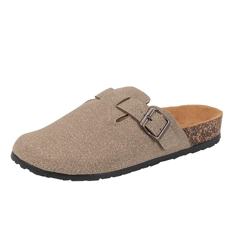 Unisex Plus-Size European Style Closed-Toe Slippers with Thick Sole for Outdoor Wear