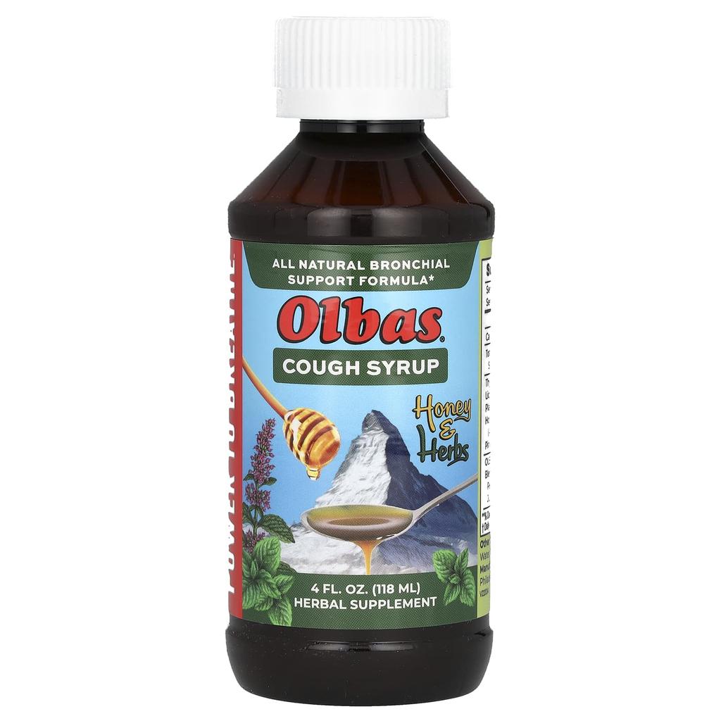 Olbas Therapeutic Cough Syrup, Honey & Herbs, 4 Fl Oz (118 Ml)
