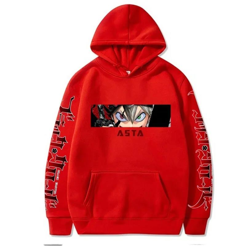 Japan Asta Anime Graphic Printed Hoodies Vintage Oversized Hooded Sweatshirt Long Sleeves Soft Cotton Hoodie Men Women Clothes