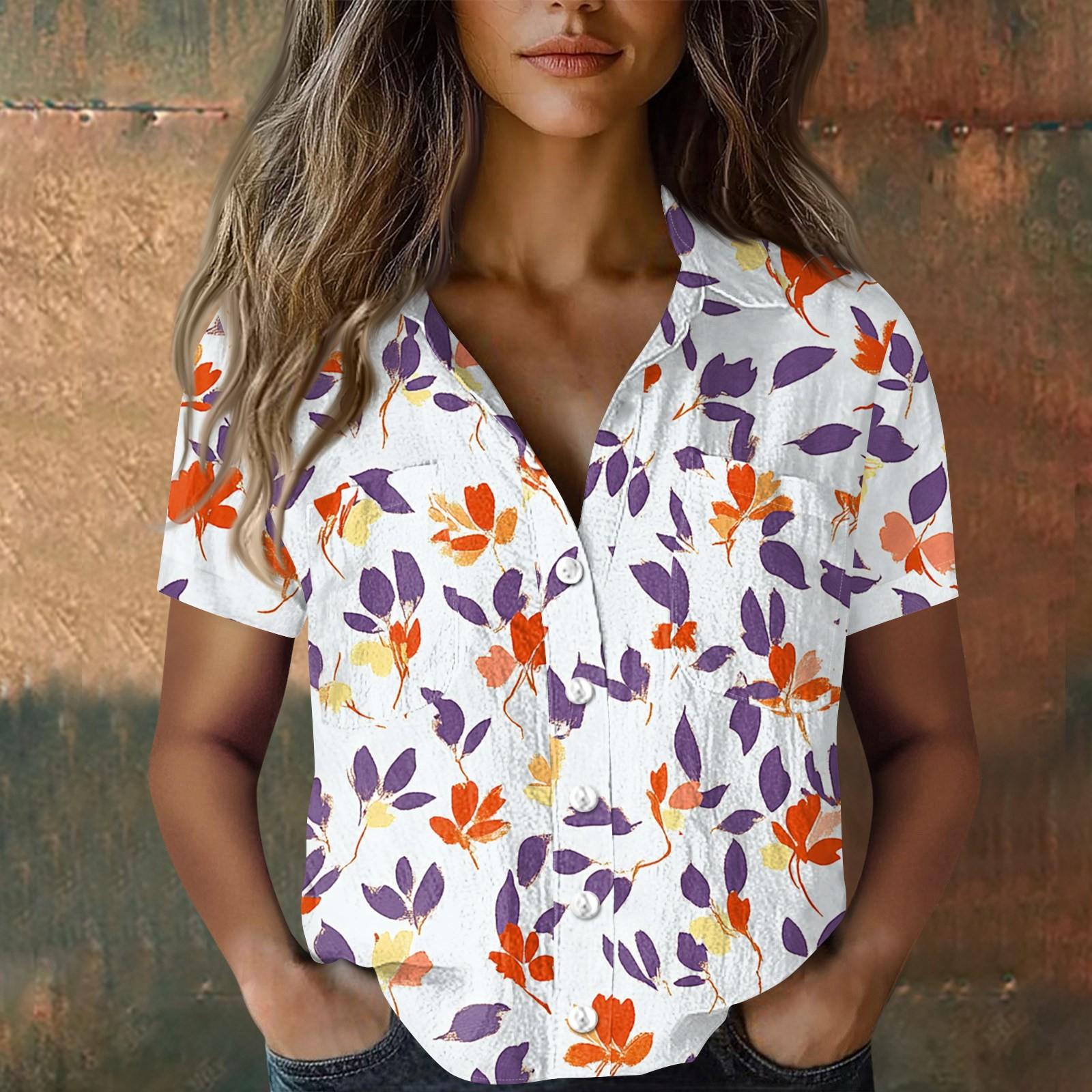 

Женские хлопковые льняные топы, рубашки с короткими рукавами, свободные футболки в стиле бохо, винтажные блузки L фиолетовый