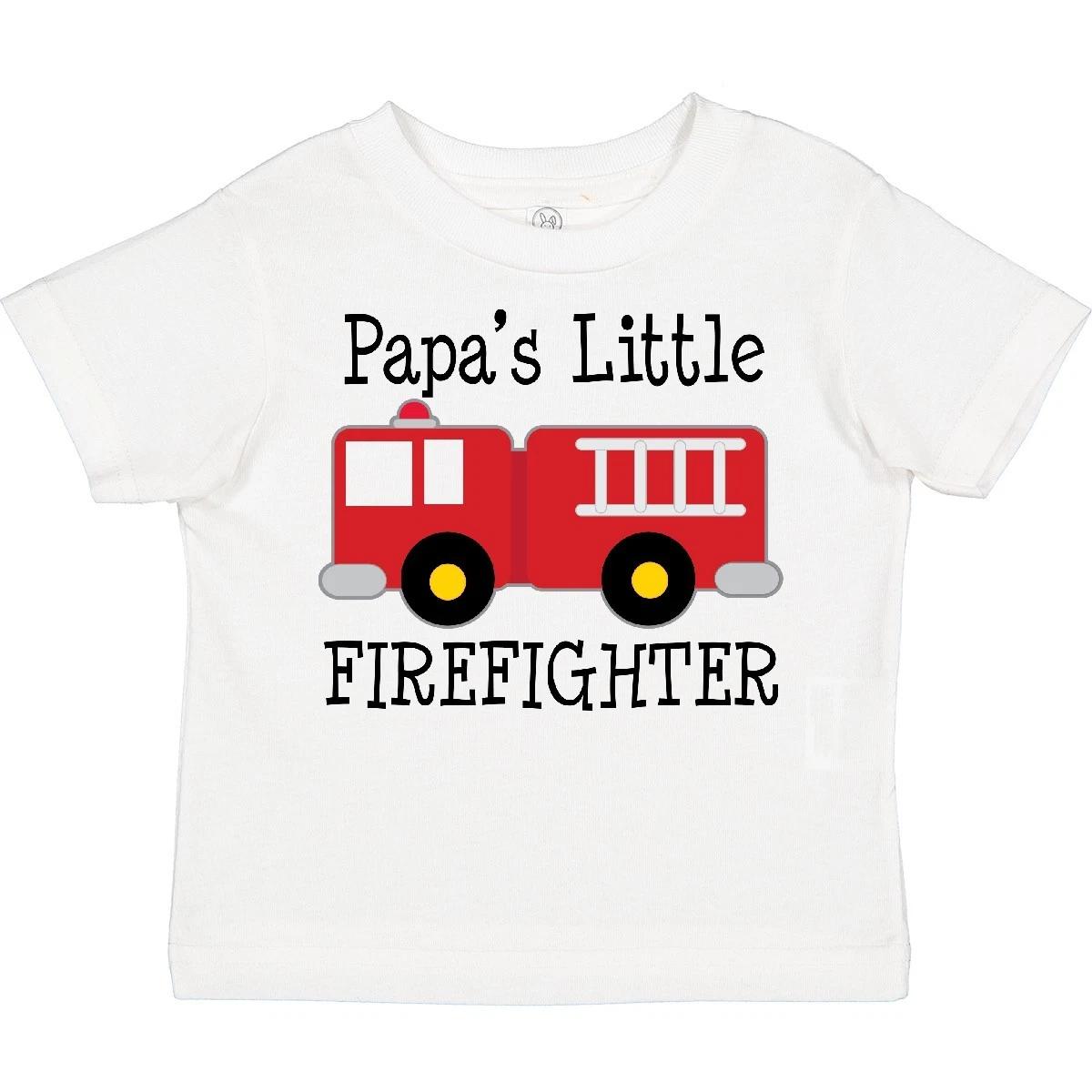 Inktastic Papa s Little Firefighter Toddler T-Shirt Papa Boys Grandson Fire Cute 150