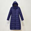 Womens Lightweight Long Down Coat With Hood Slim Fit Knee-Length Duck Jacket Winter