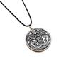 Sterling Silver Retro Slavic Lotus Pendant Viking Necklace for Men