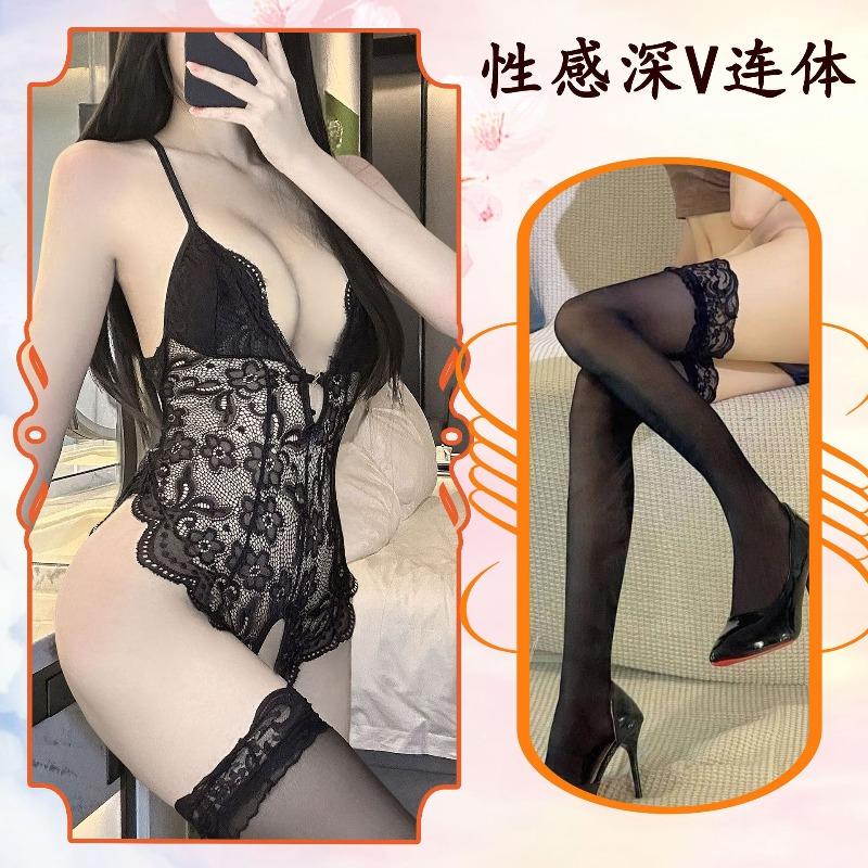 Sexy lingerie sexy free pajamas lace uniform hot open flirting seduction onesie suit women