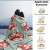 1pc Mushroom Blanket, Lightweight Flannel Throw Blanket For Sofa, Bed, Travel096