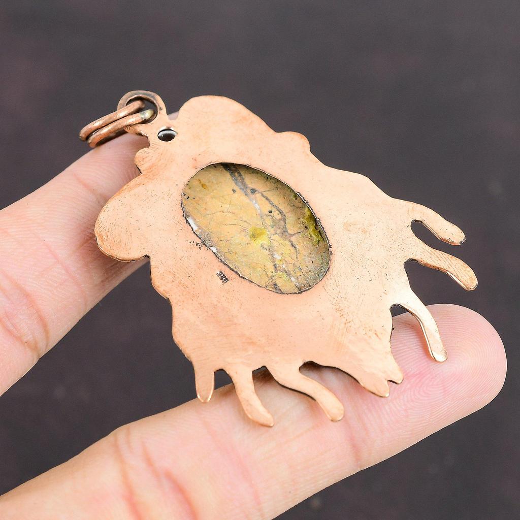 Wild Horse Magnesite Pendant White Topaz Pendant Copper Pendant Jewelry For Gift Women Pendant Handmade Pendant Real Gemstone Copper Jewelry