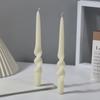 Handmade Spiral Twisted Long Stick Candle Two-Tone Gradient Macaron Paraffin Smokeless Taper Candle Minimalist European Tabletop  Decoration