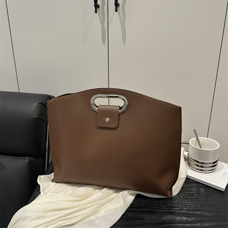 Handtasche mit großer Kapazität, einfarbig, Damen Herbst, neu, trendig, modisch, Pendeln zur Arbeit, Retro, vielseitig, Umschlagtasche