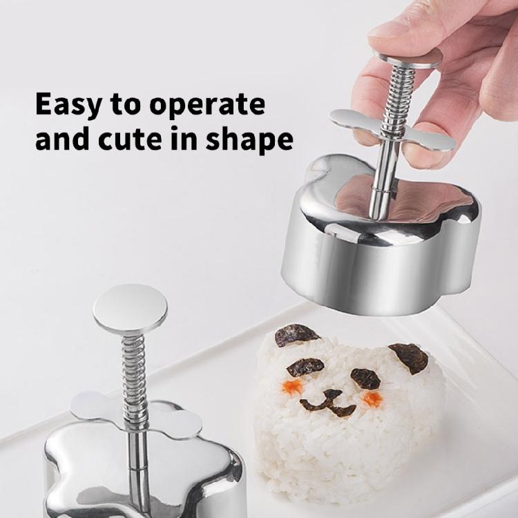 Onigiri Maker with Unique Animal Shape Stainless Steel Kitchen Sushi Molds Rice Sphere Press for Box Accessories