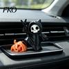 Desktop Grim Reaper Mini Statue, 3D Printed Skull Pumpkin Figurine, Statue Cute Gothic Car Dashboard Accessory for Office Desk, Home Decor Interior