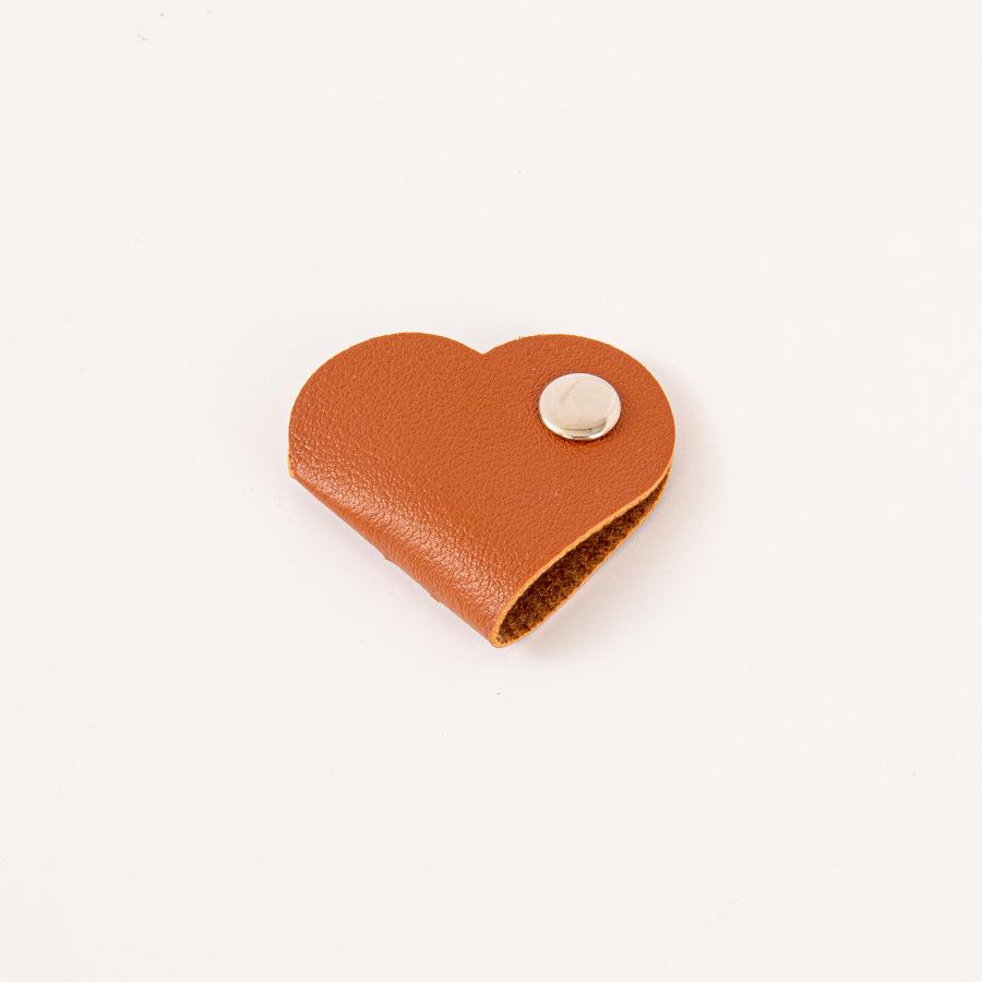 Heart-shaped Leather Cable & Earphone Organizer Winder