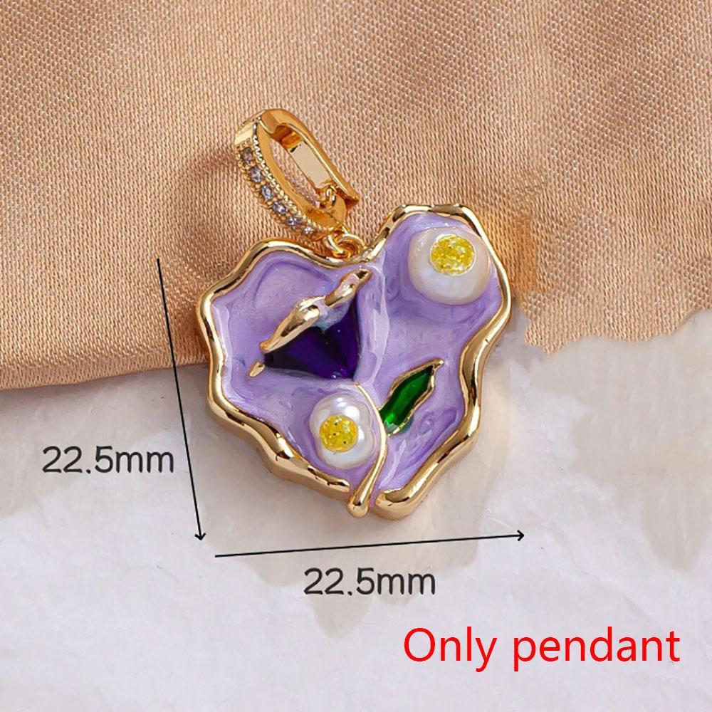 

Natural Pearl flower Necklace Oil Painting DIY Pendant Fairy Oil Painting Pearl Flower DIY Pendant For Necklace Gifts Vintage