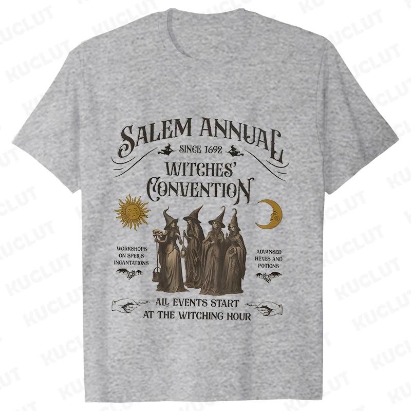 

Футболки Salem Witch для женщин, винтажные забавные футболки на Хэллоуин, свободные футболки с коротким рукавом, модные жуткие сезонные футболки с графикой, ретро-топы 4XL