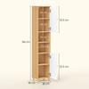 Bathroom Cabinet With 2 Cupboards And Open Shelves Adjustable Internal Shelves 30x30x166 Cm White And Wood