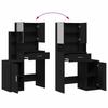 Makeup Table with Shelf Black Oak Look 80 x 35 x 132 cm