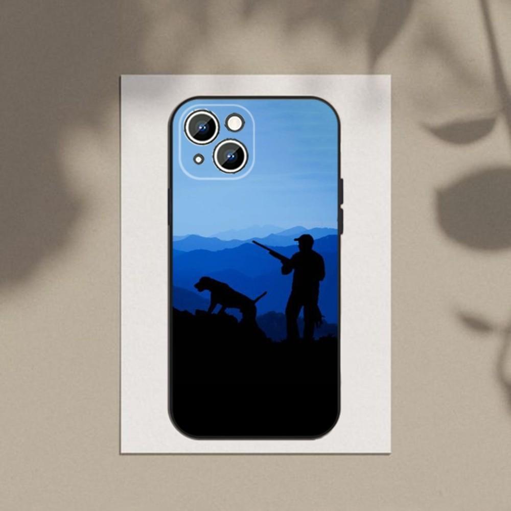 Hunter Dog Hunting Phone Case Phone Case For Apple iPhone 15,14,13,12,11,XS,XR,X,8,7,Pro,Max,Plus,mini Silicone Black Cover