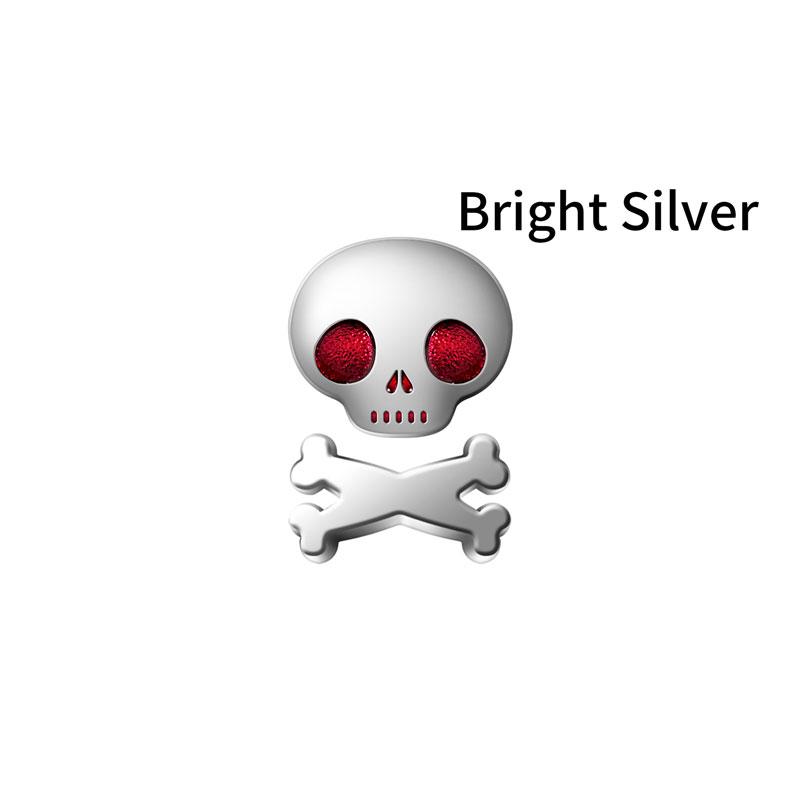 1Pcs Cute Metal Zinc Alloy Skull Skeleton Emblem Sticker Truck Label Badge Decal Motorcycle Automobiles Car Styling Accessories