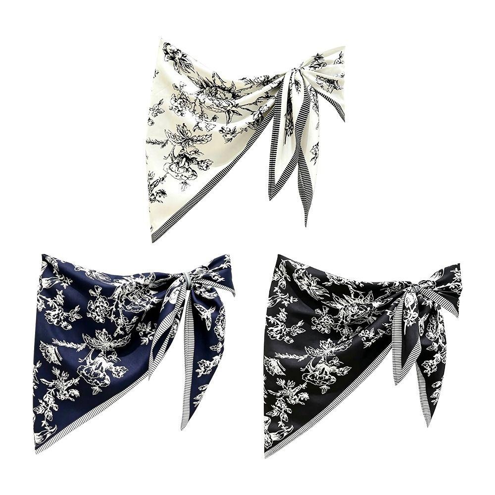 Multi-functional Triangular Scarf Silk Satin Decorative Headscarf Fashion Waist Belt