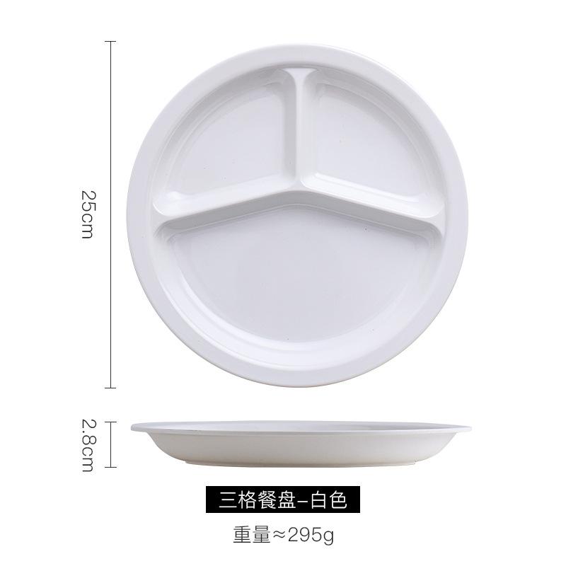 Commercial Divided Dining Plate Imitation Porcelain Melamine Tableware