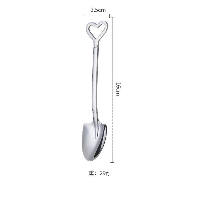 1Pc Spade Spoon Stainless Steel Creative Retro Dessert Spoon Watermelon Square Shovel Ice Cream Heart Shape Spoon Bottle Opener